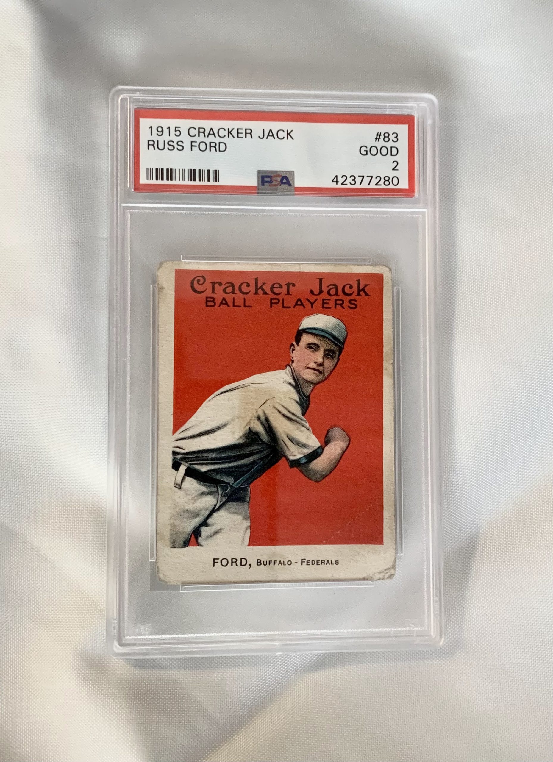 1915 Cracker Jack #83 -- Russ Ford -- PSA 2 Good -- Federal League