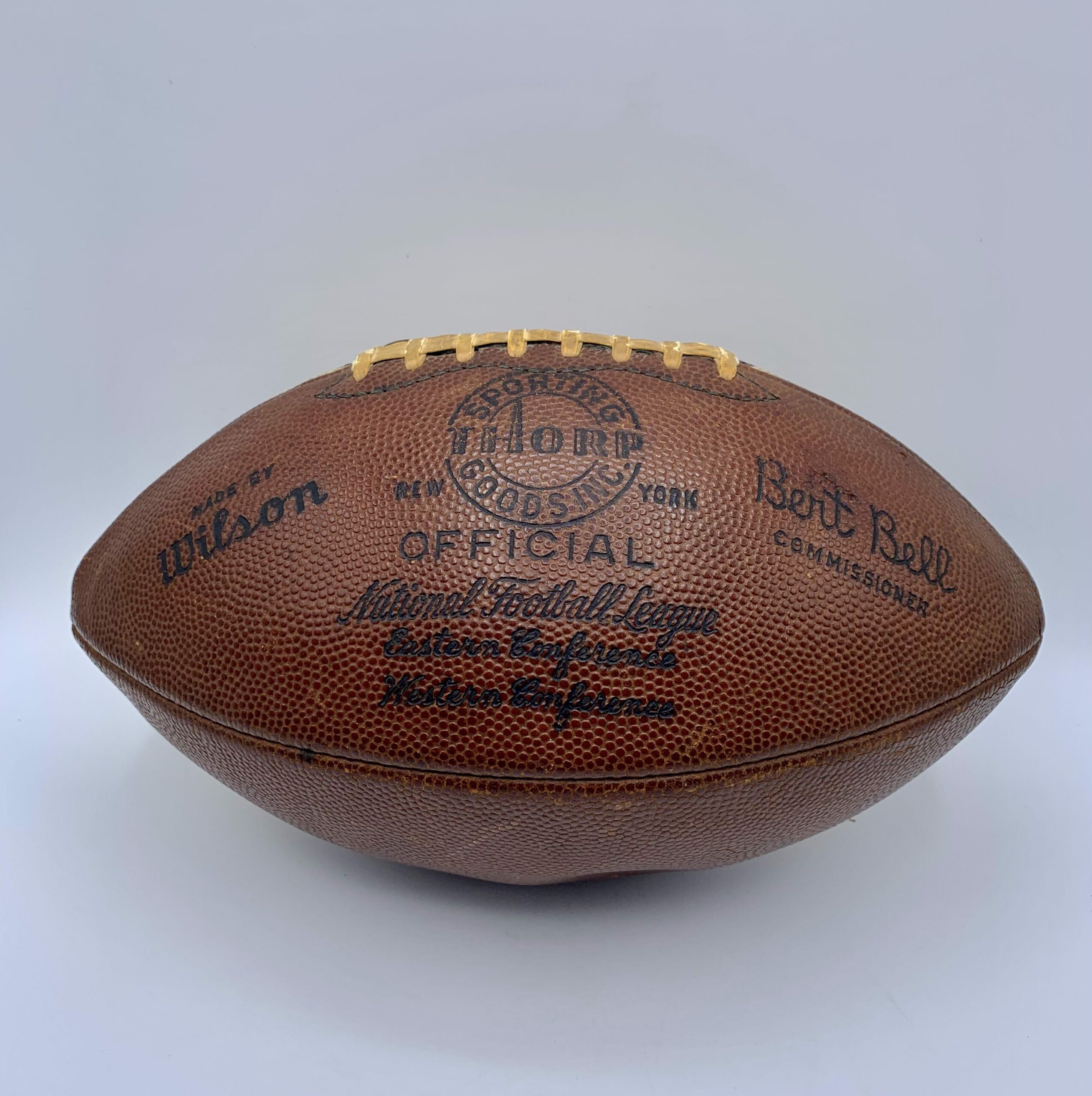 Thorp Sporting Goods - Wilson NFL Football -Bell- Comm - 1955 Detroit Lions  Game Ball